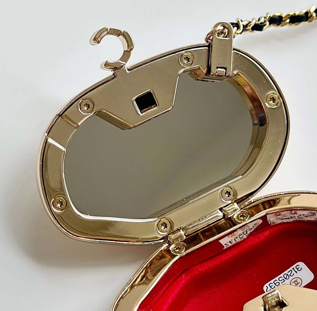 Chanel 2026 Pouch With Chain Strap 11cm Gold Hammered Metal