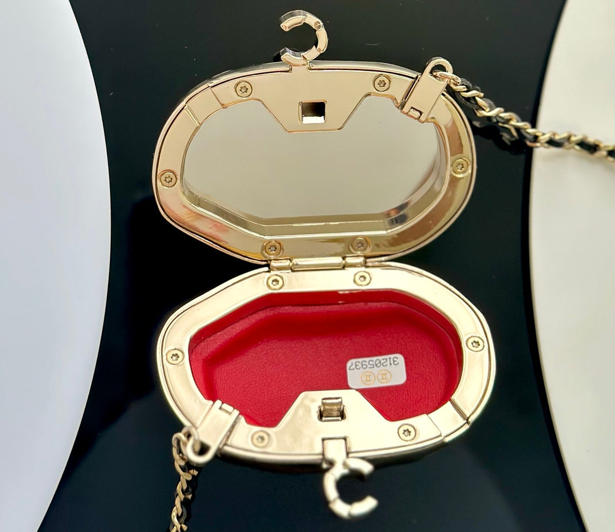 Chanel 2026 Pouch With Chain Strap 11cm Gold Hammered Metal