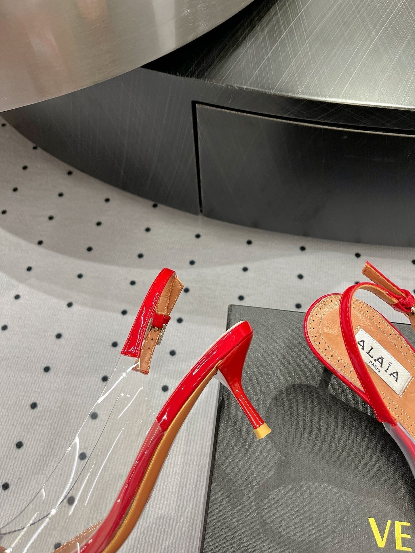 Alaila Le Cœur Slingbacks 60mm In Red Glossy Lambskin 954825