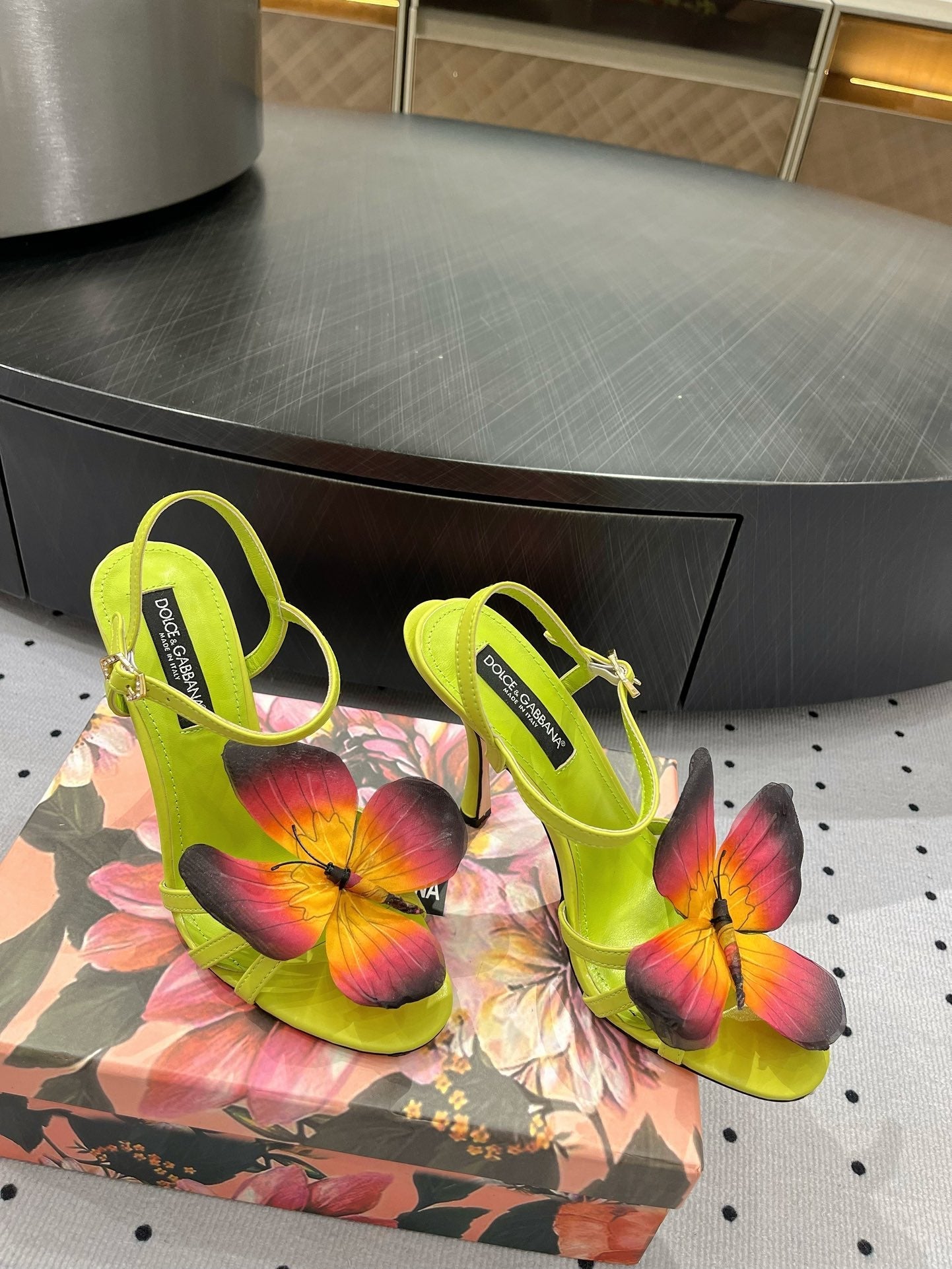 DC 24 Butterfly High Heel Neon Cowhide & Sheepskin 295967