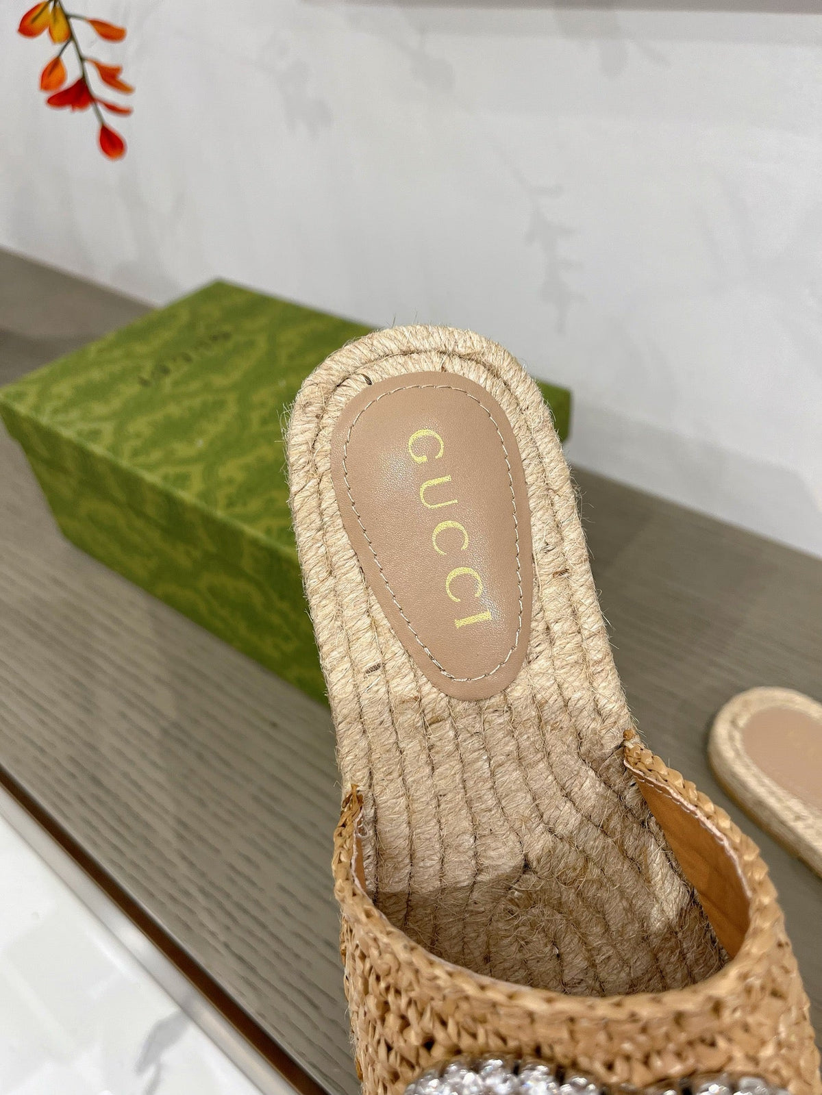 GG 26s Interlocking G Espadrille Copper Fabric