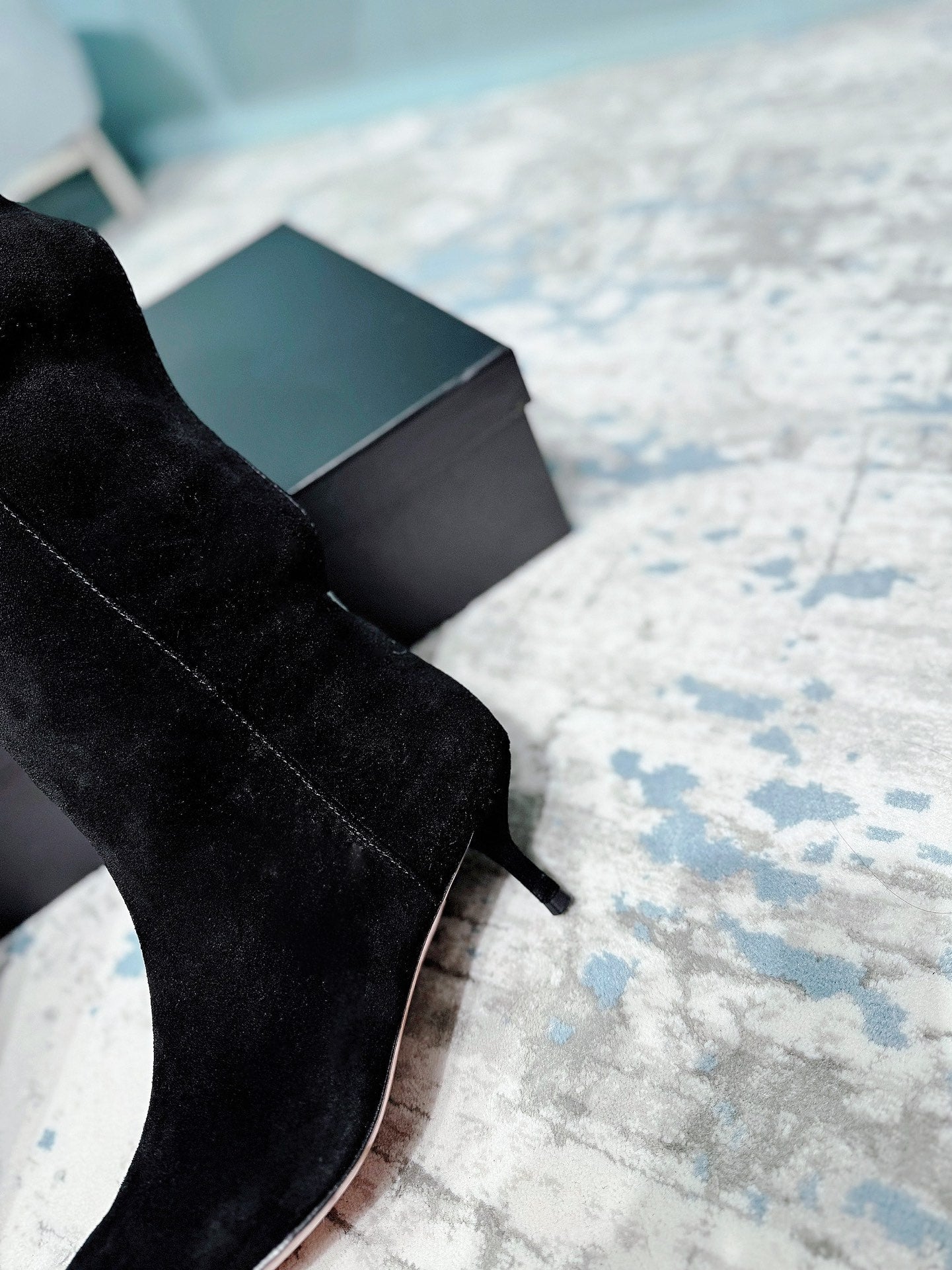 Alaila High Boots 45mm In Black Suede 887964
