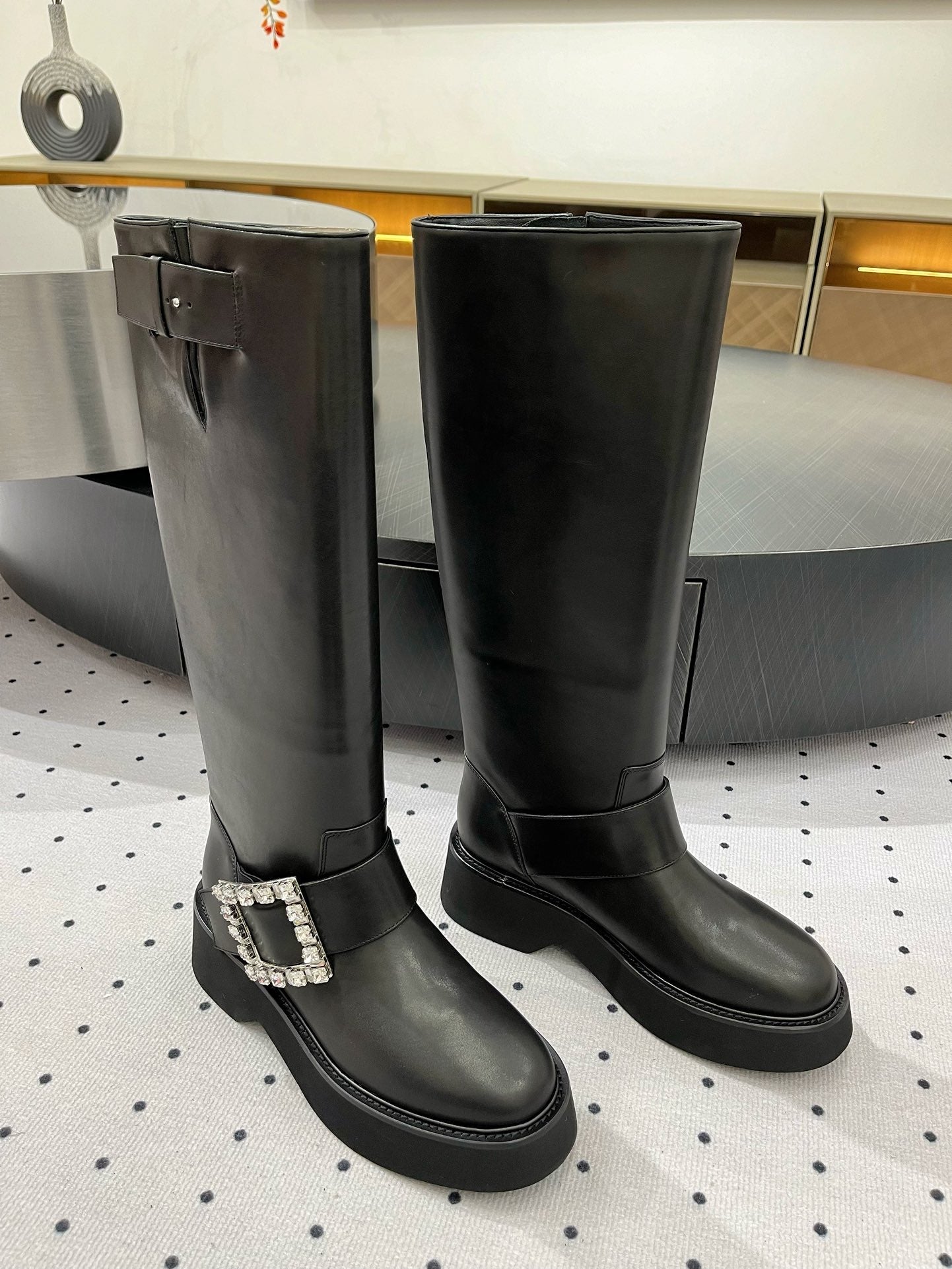 Viv Ranger Diamond Boots Black Calfskin 365207