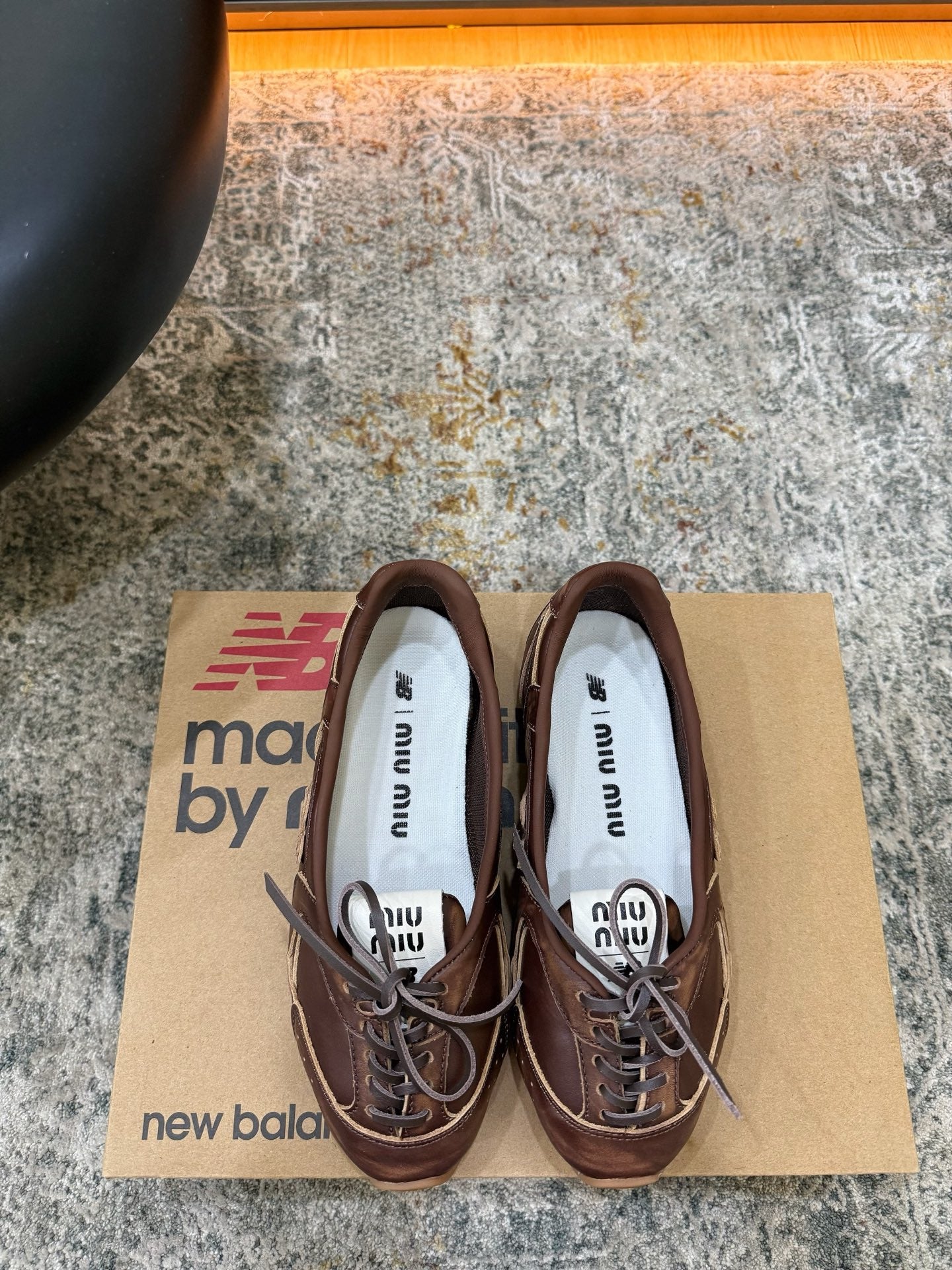 Miu Miu x New Balance 530 SL  26K Sneakers Dark Brown Cowhide Sheepskin  996357