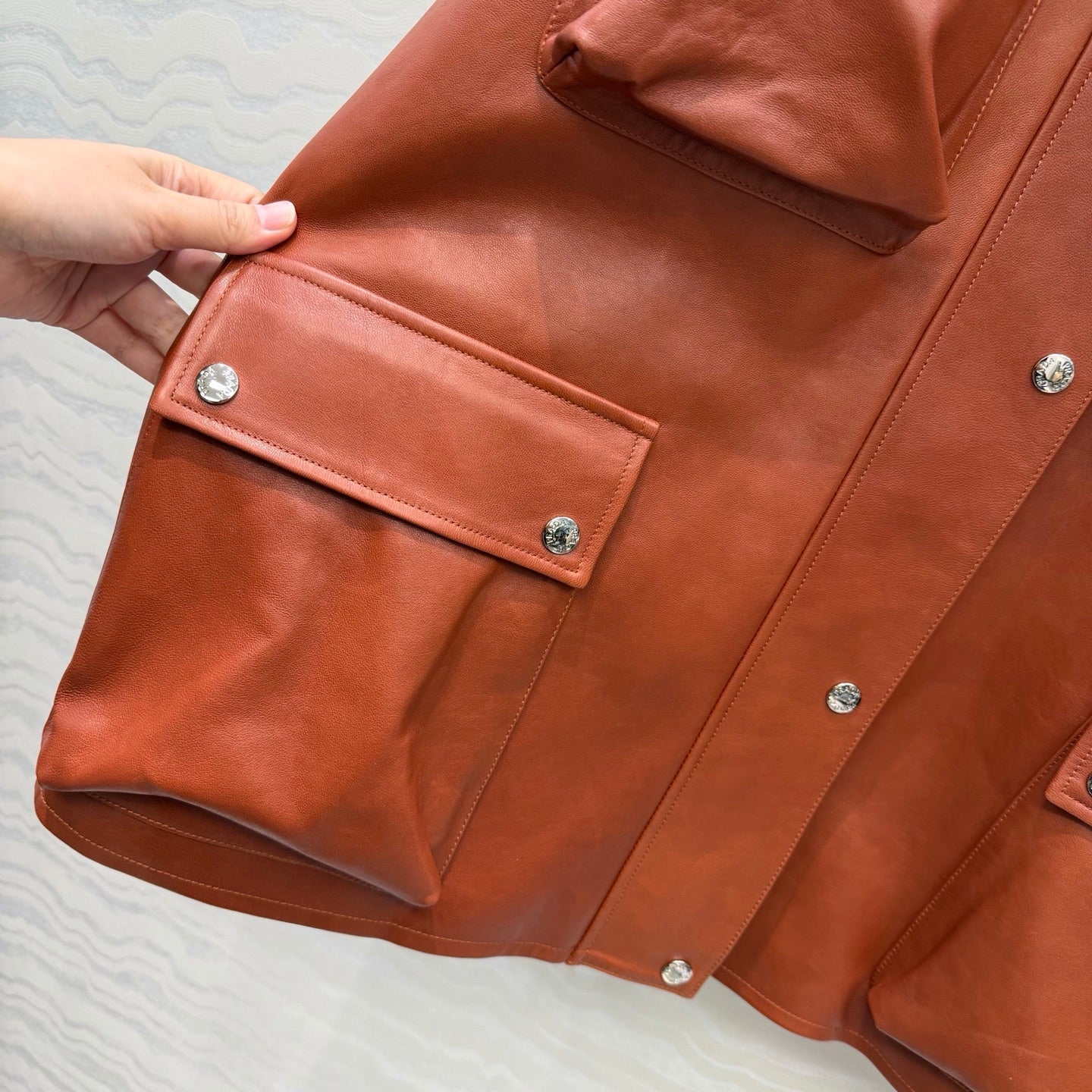 Prada 26S  Biker Jacket Long Camel Leather Lambskin 341248