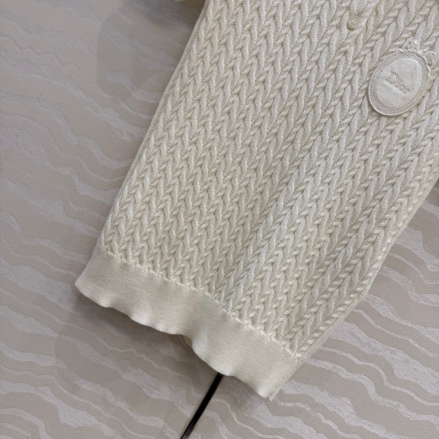 CD Médaillon Sweater White Wool 373503