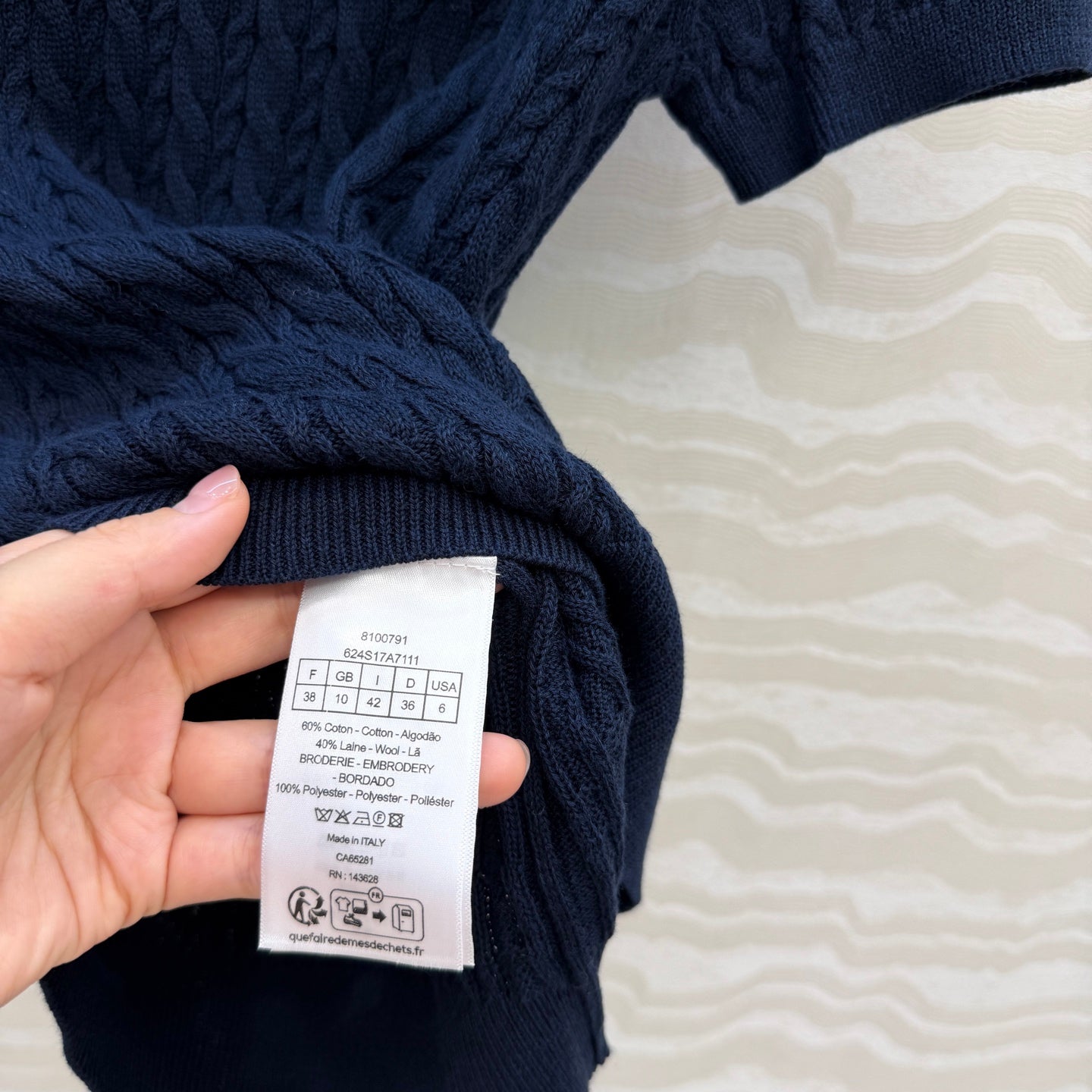 CD Médaillon Sweater Dark Blue Wool 373501