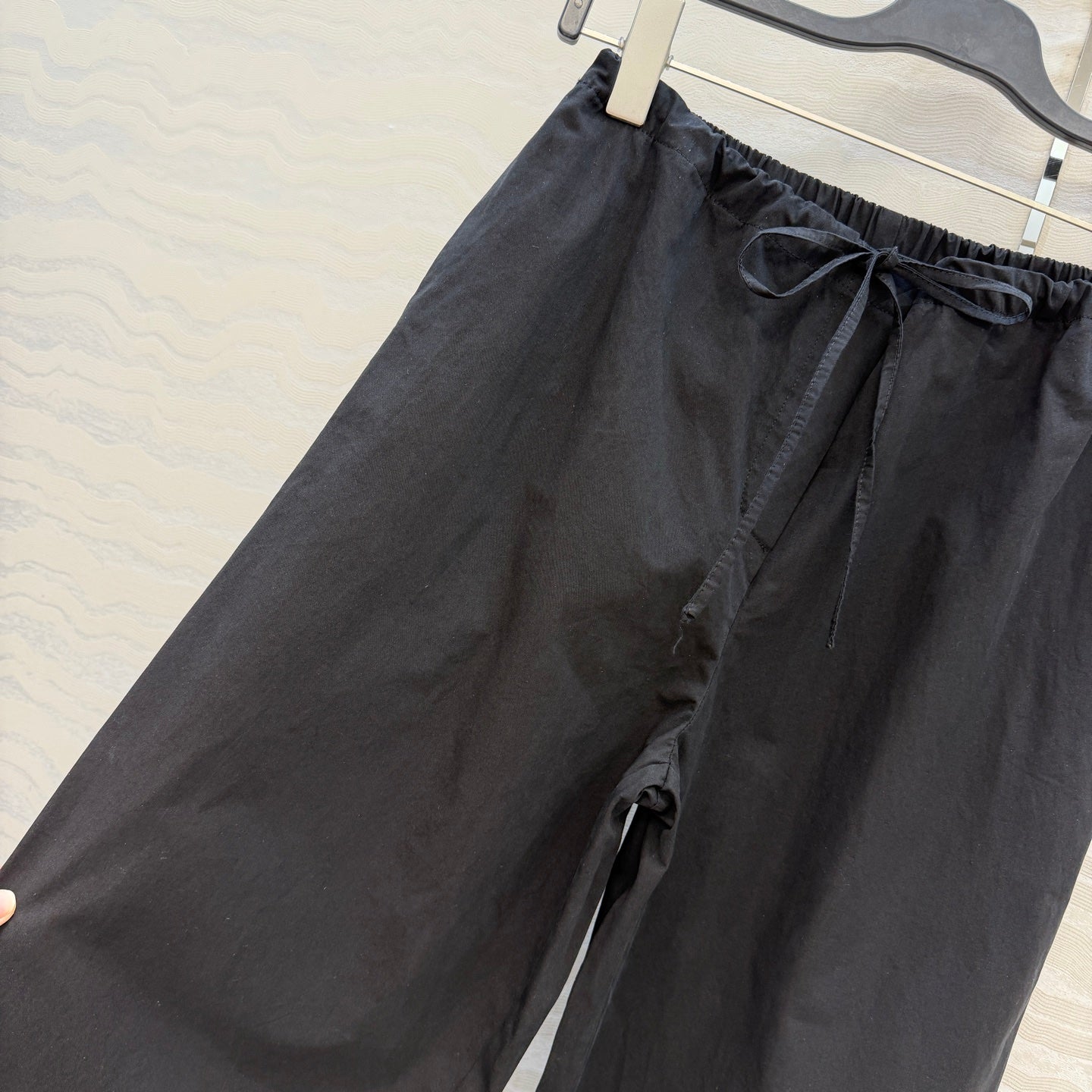The Row Wide-Leg Trousers Black Cotton 373476