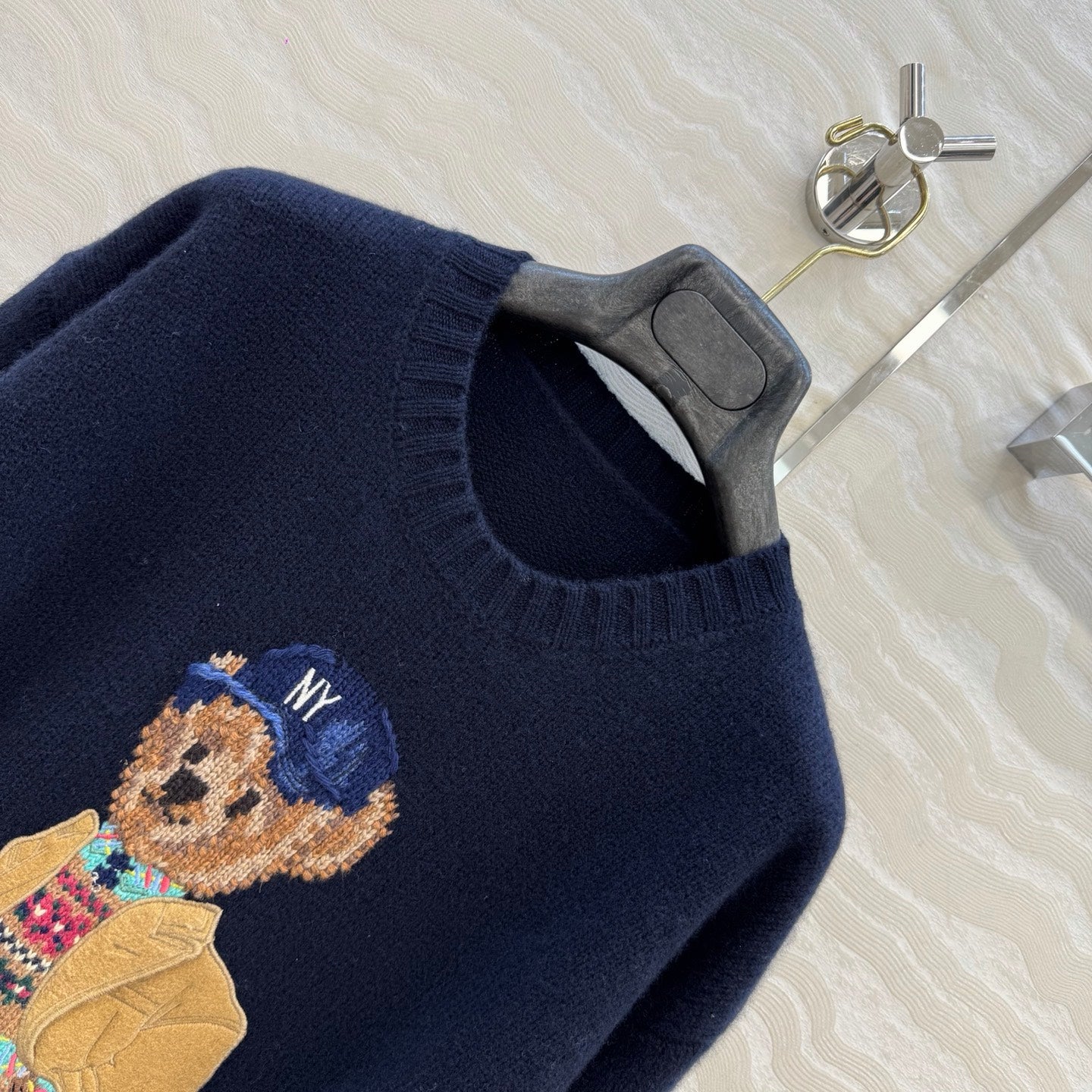Ralph Lauren Polo Bear Jumper Navy Blue Wool 419761