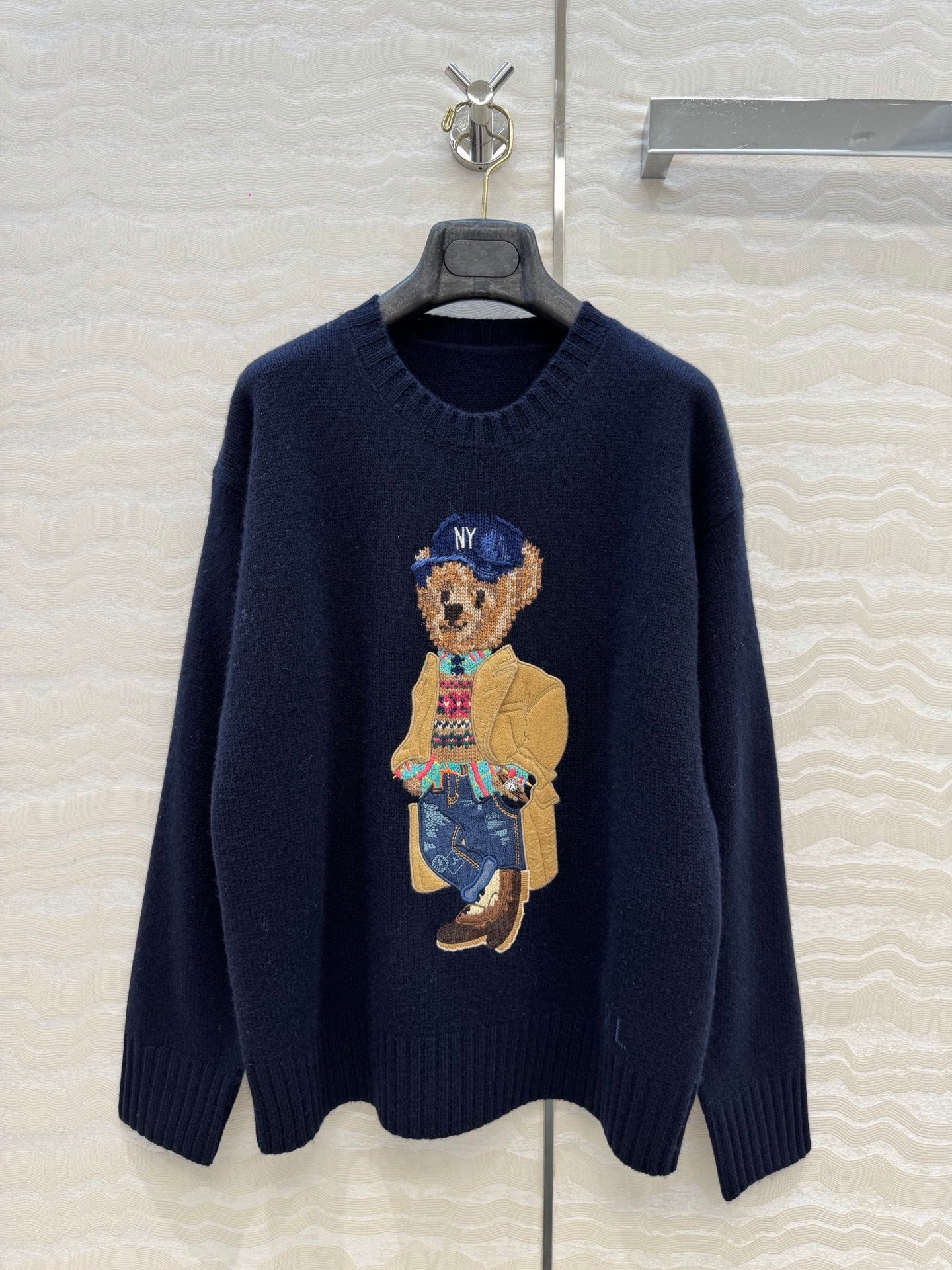 Ralph Lauren Polo Bear Jumper Navy Blue Wool 419761