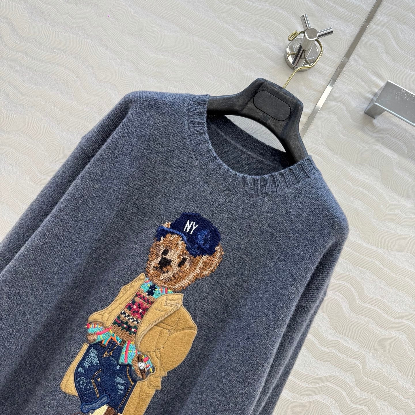Ralph Lauren Polo Bear Jumper Grey Wool 419763