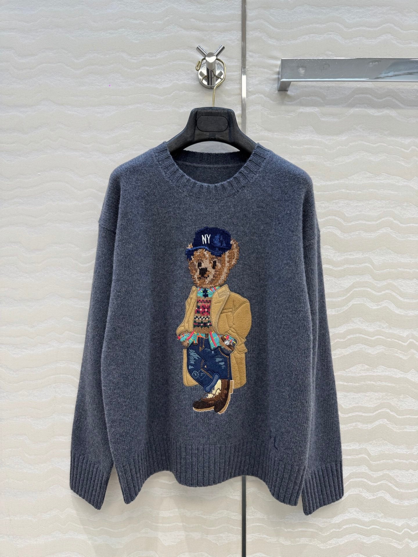 Ralph Lauren Polo Bear Jumper Grey Wool 419763