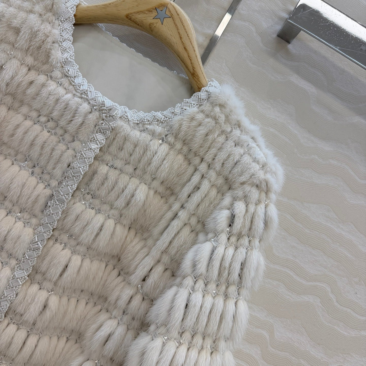 CD 26s Faux Fur Jacket Off White Mink Fur 429411