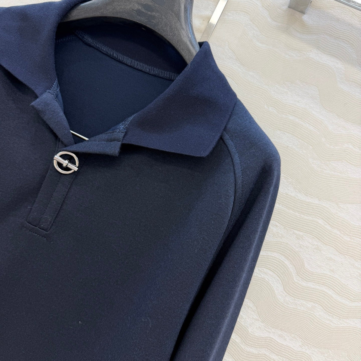 HM 26s Polo Sweatpants Set Navy Blue Wool Silk Blend 429399