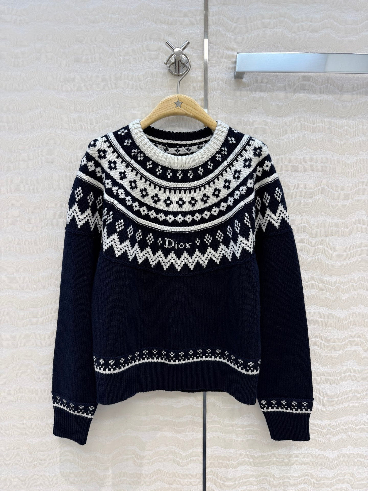 Dior 2026 Sweater Navy Blue Wool Cashmere Knit 435701