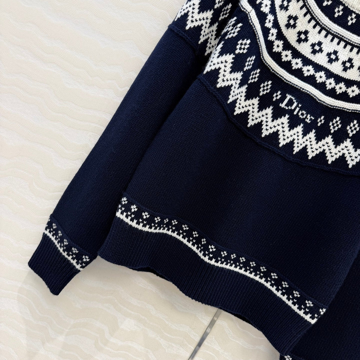 Dior 2026 Sweater Navy Blue Wool Cashmere Knit 435701