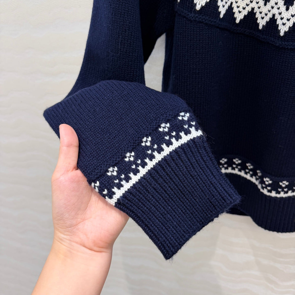 Dior 2026 Sweater Navy Blue Wool Cashmere Knit 435701
