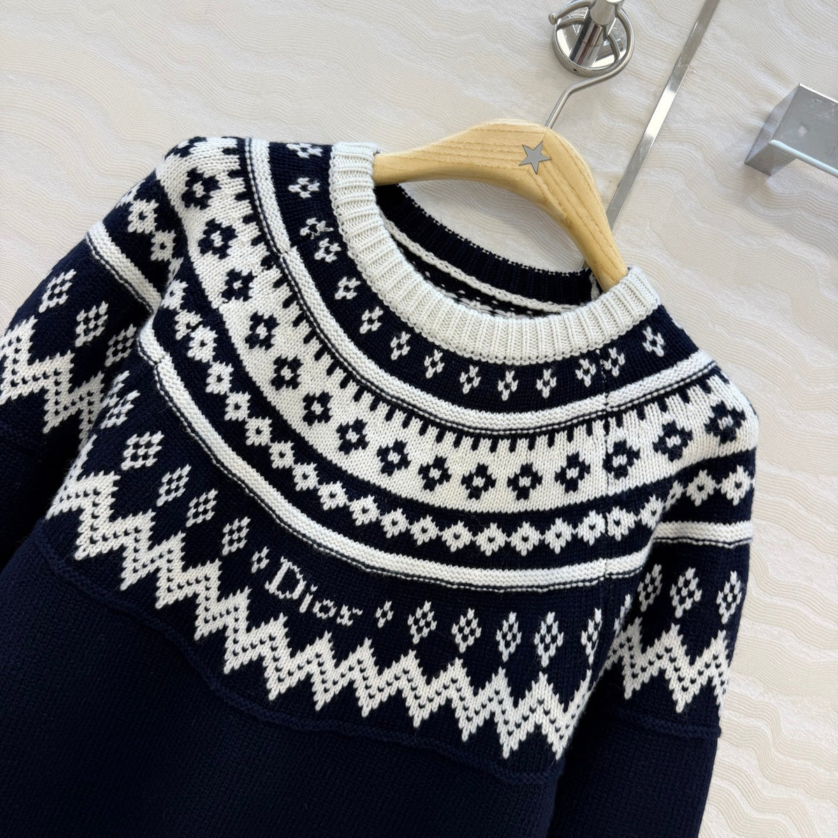 Dior 2026 Sweater Navy Blue Wool Cashmere Knit 435701