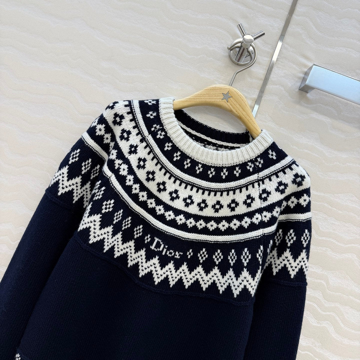 Dior 2026 Sweater Navy Blue Wool Cashmere Knit 435701