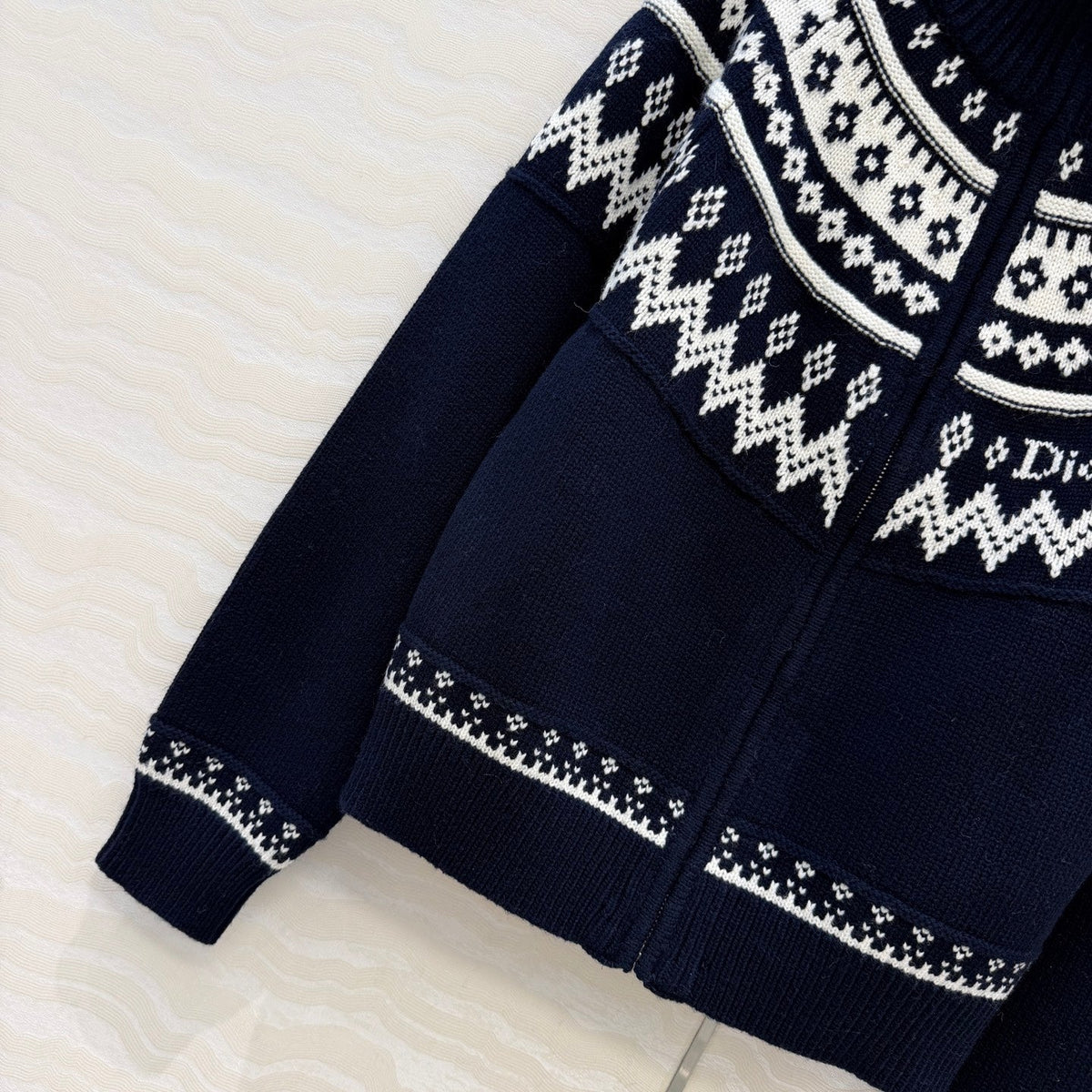 Dior 2026 Cardigan Navy Blue Wool Cashmere Knit 435693