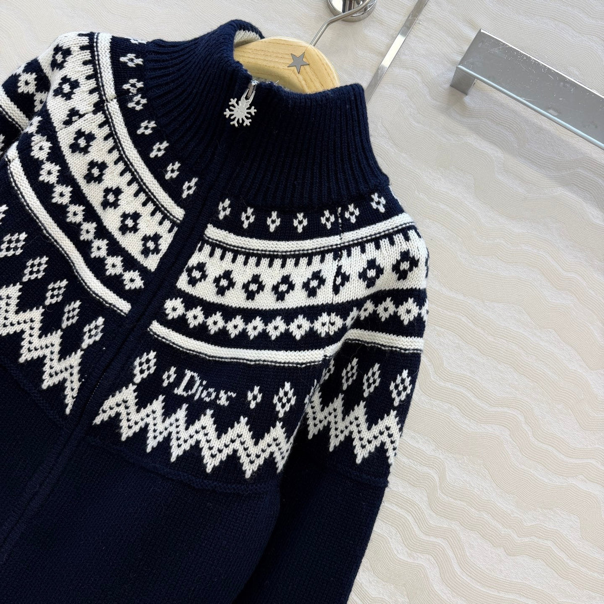 Dior 2026 Cardigan Navy Blue Wool Cashmere Knit 435693