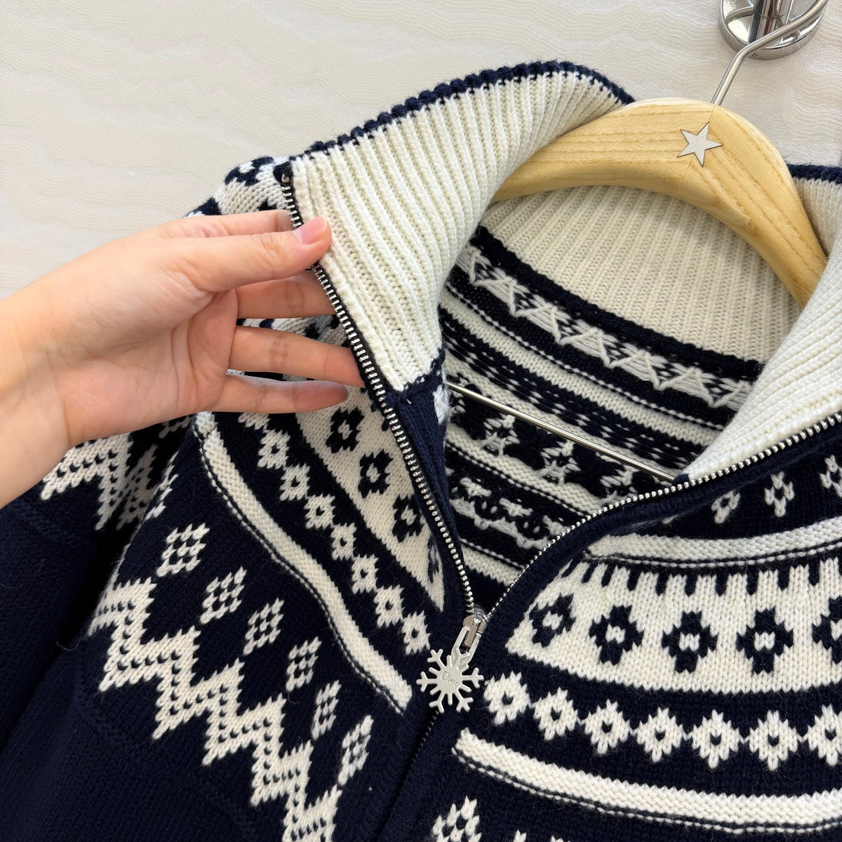 Dior 2026 Cardigan Navy Blue Wool Cashmere Knit 435693