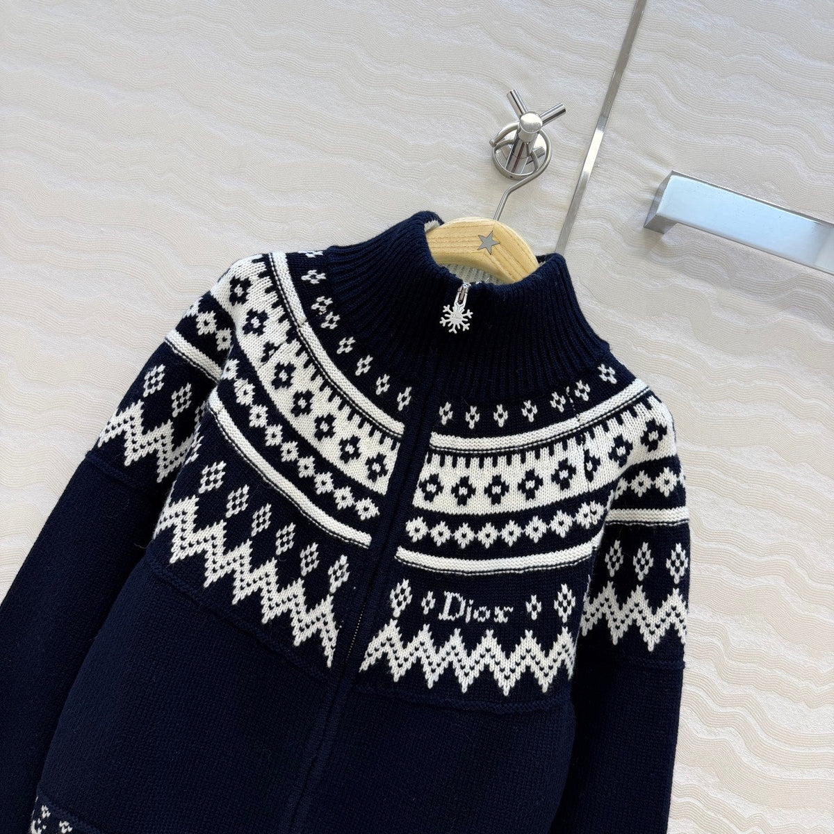 Dior 2026 Cardigan Navy Blue Wool Cashmere Knit 435693