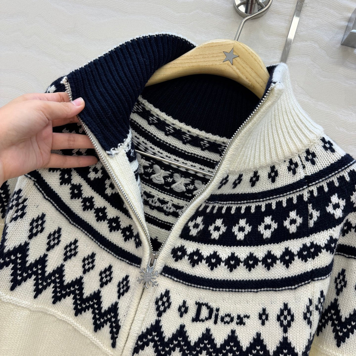 Dior 2026 Cardigan Ecru Wool Cashmere Knit 435701