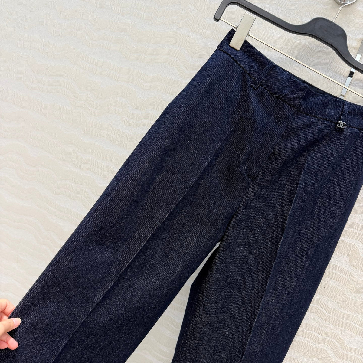 Chanel 2026 Pants Dark Blue Denim Cotton 435686