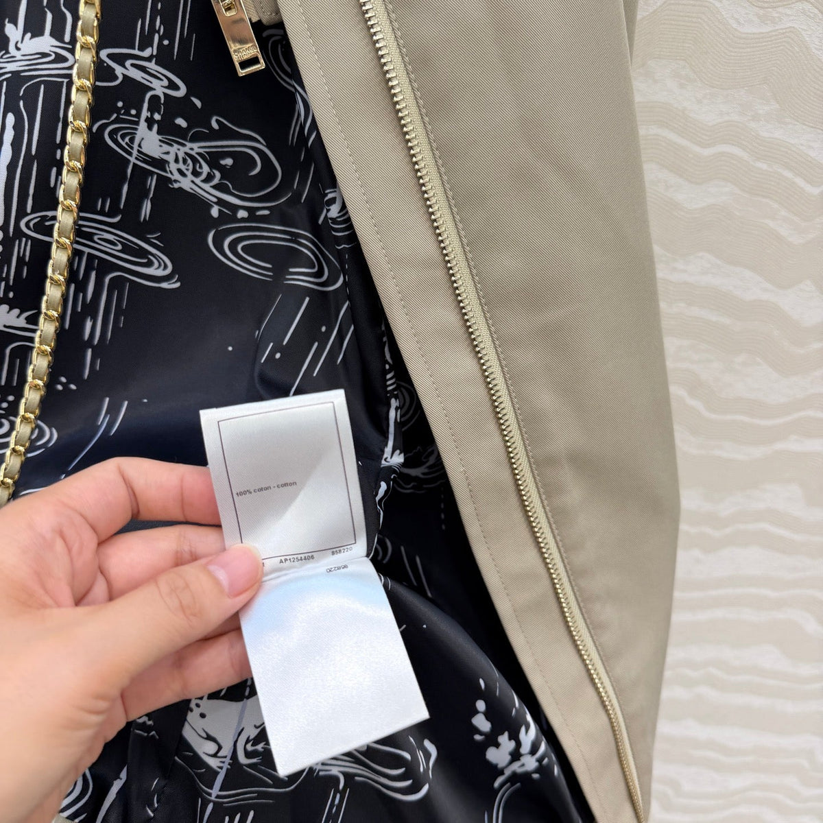 Chanel 2026 Parka Khaki Cotton Gabardine 435596
