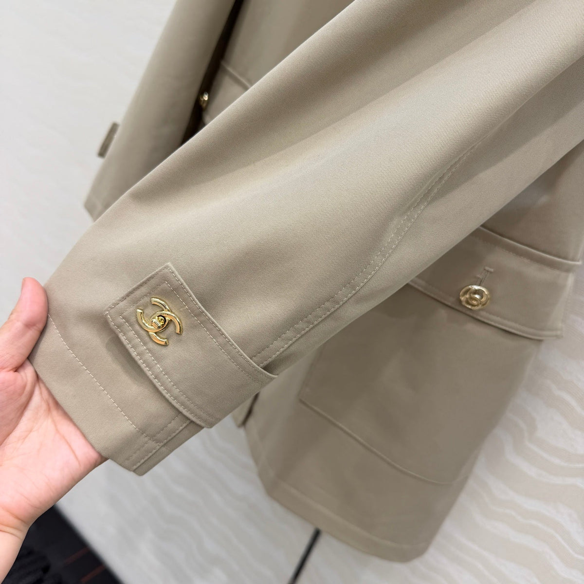 Chanel 2026 Parka Khaki Cotton Gabardine 435596