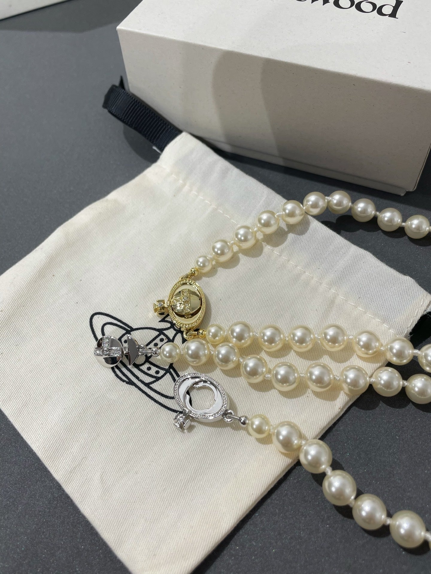 Vivienne Westwood One Row Pearl Drop Chokers Necklace