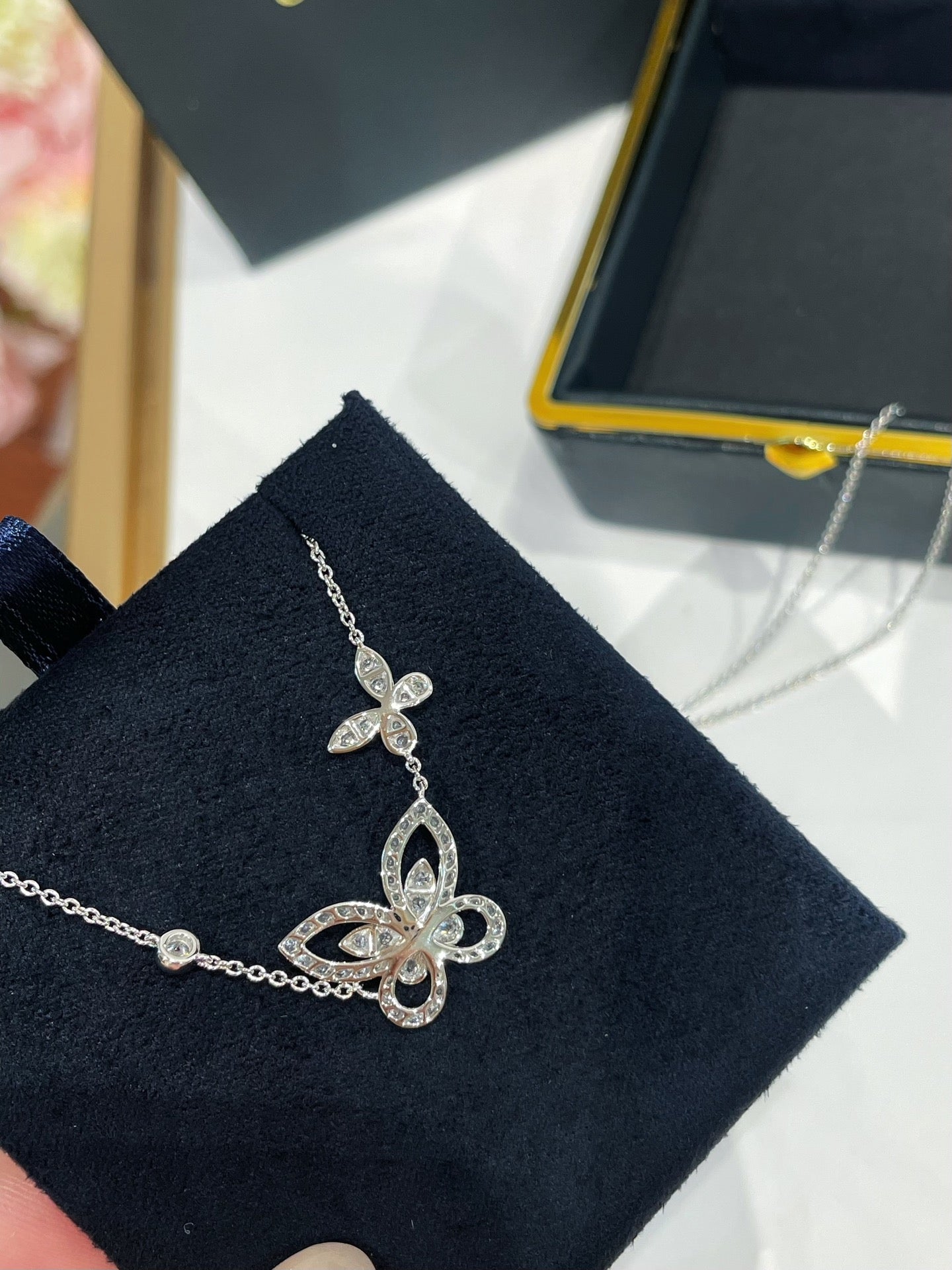 Graff Butterfly Silhouette Necklace Sliver