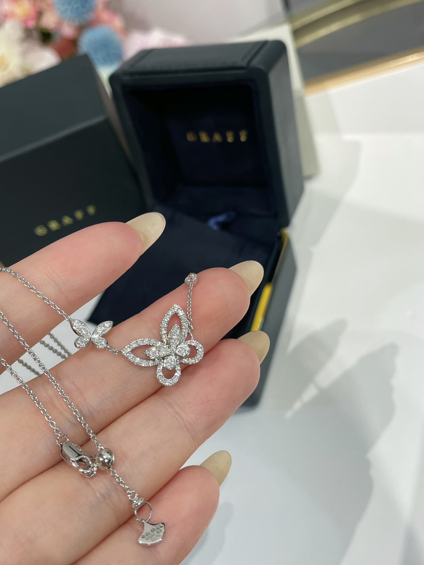 Graff Butterfly Silhouette Necklace Sliver