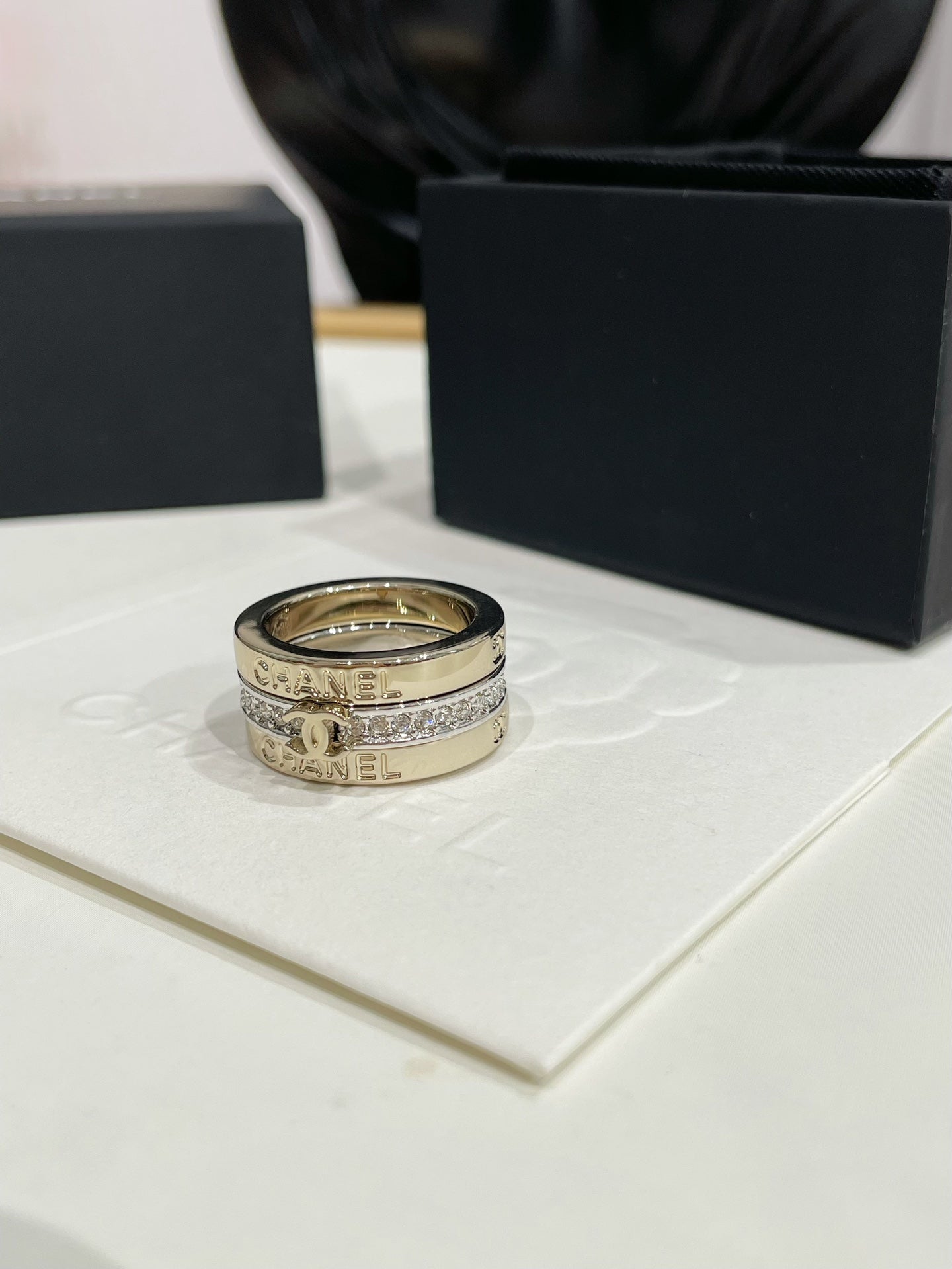CC 26FW 3 in 1 Light Gold Sliver Rings 008