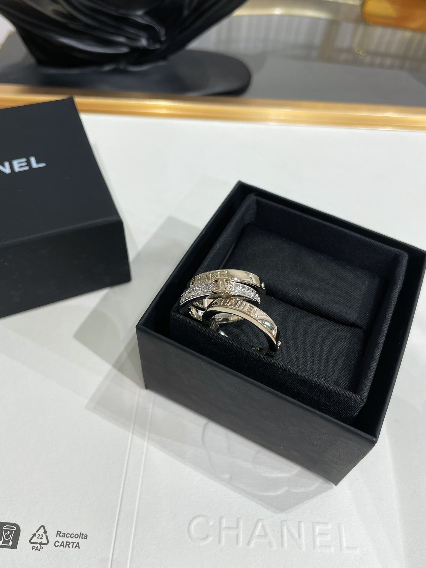 CC 26FW 3 in 1 Light Gold Sliver Rings 008