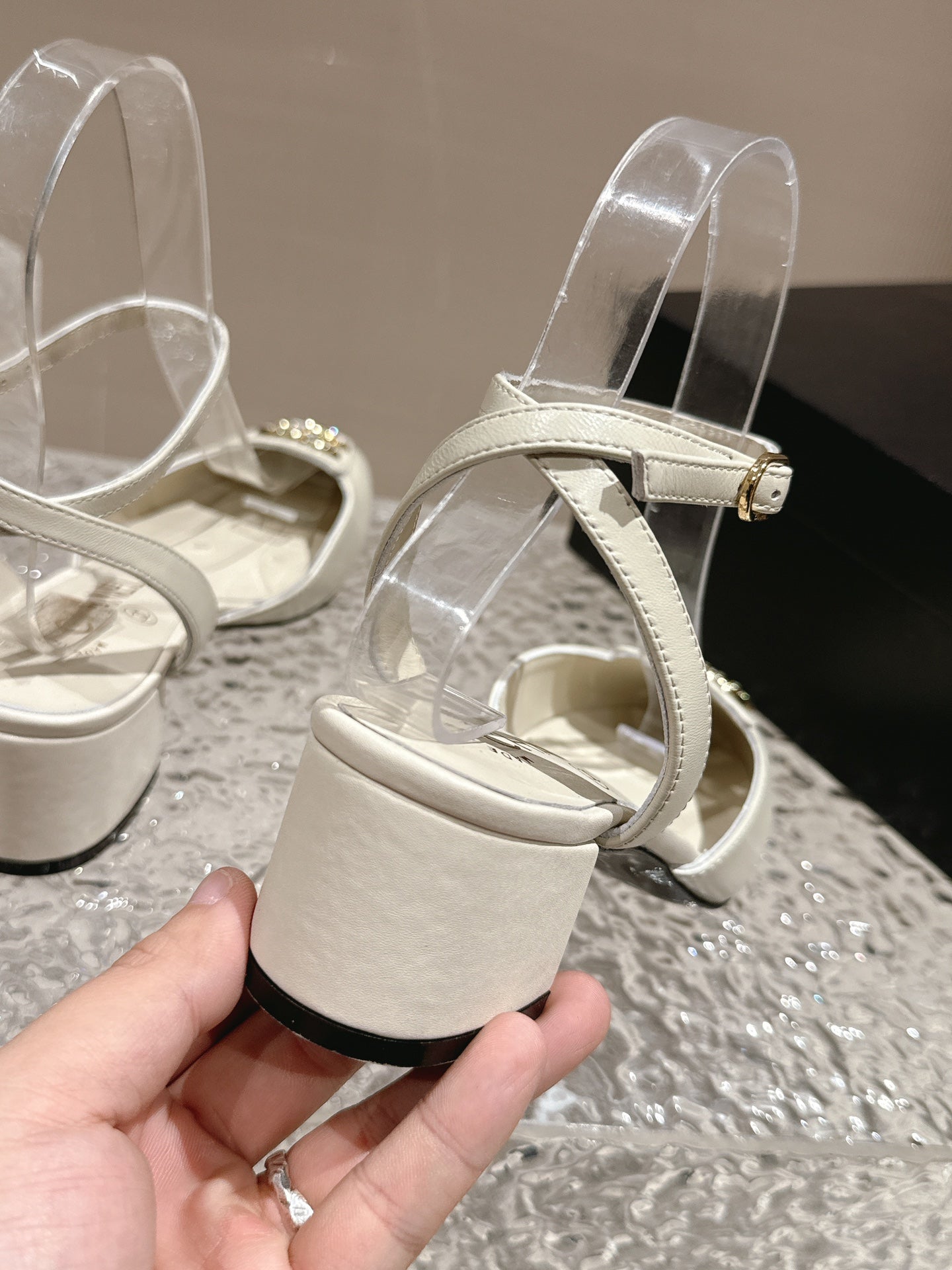 slingbacks 60 white lambskin cc logo