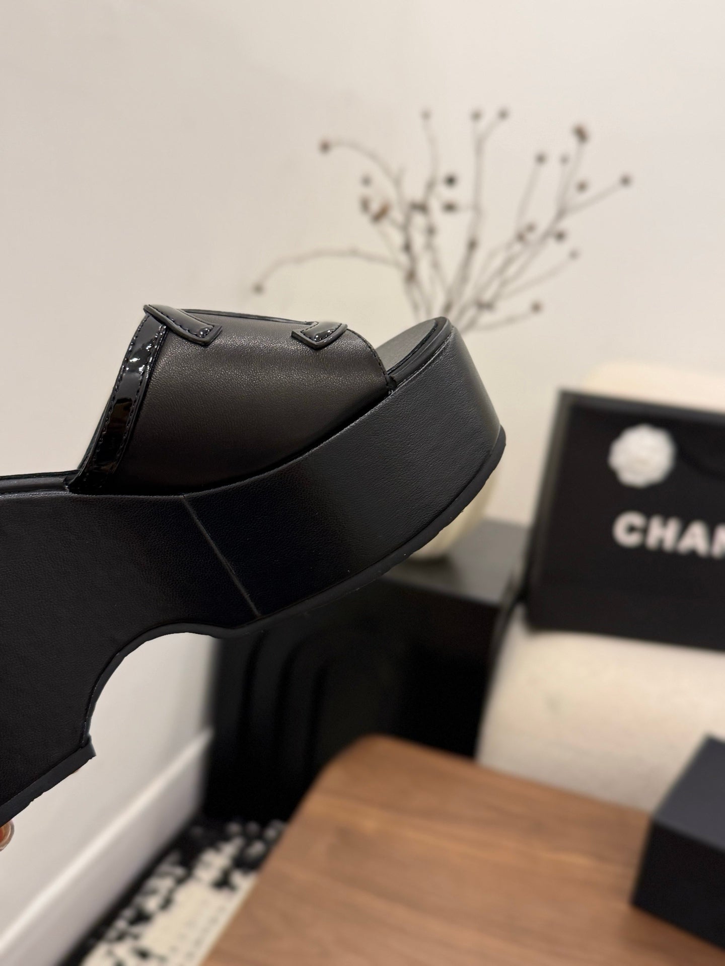 CC 26s Wedge Sandals 95 Mm In Black Calfskin Style 1