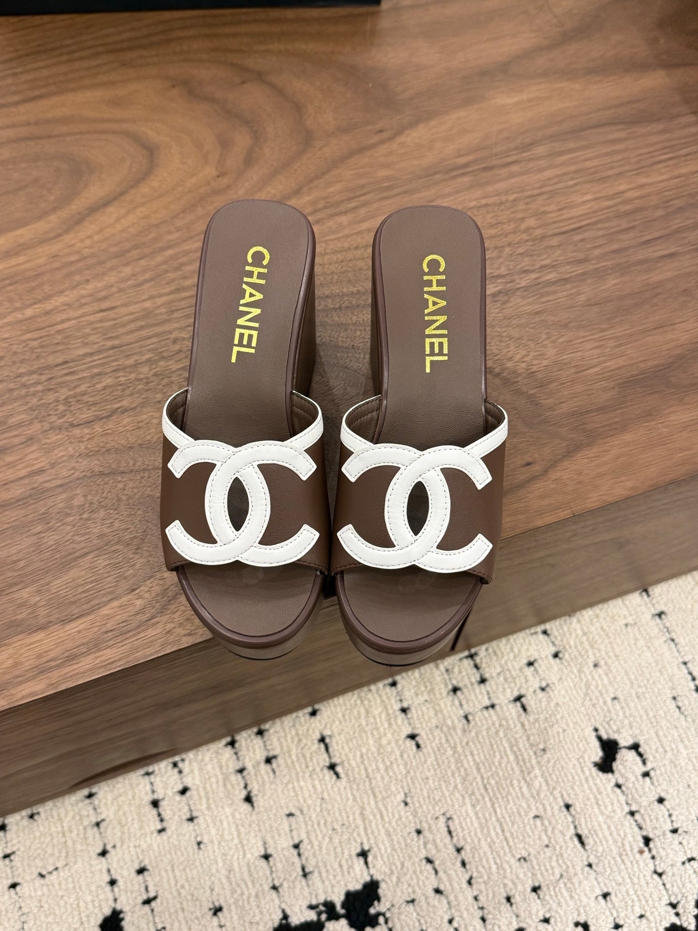 CC 26s Wedge Sandals 95 Mm In Dark Brown Calfskin