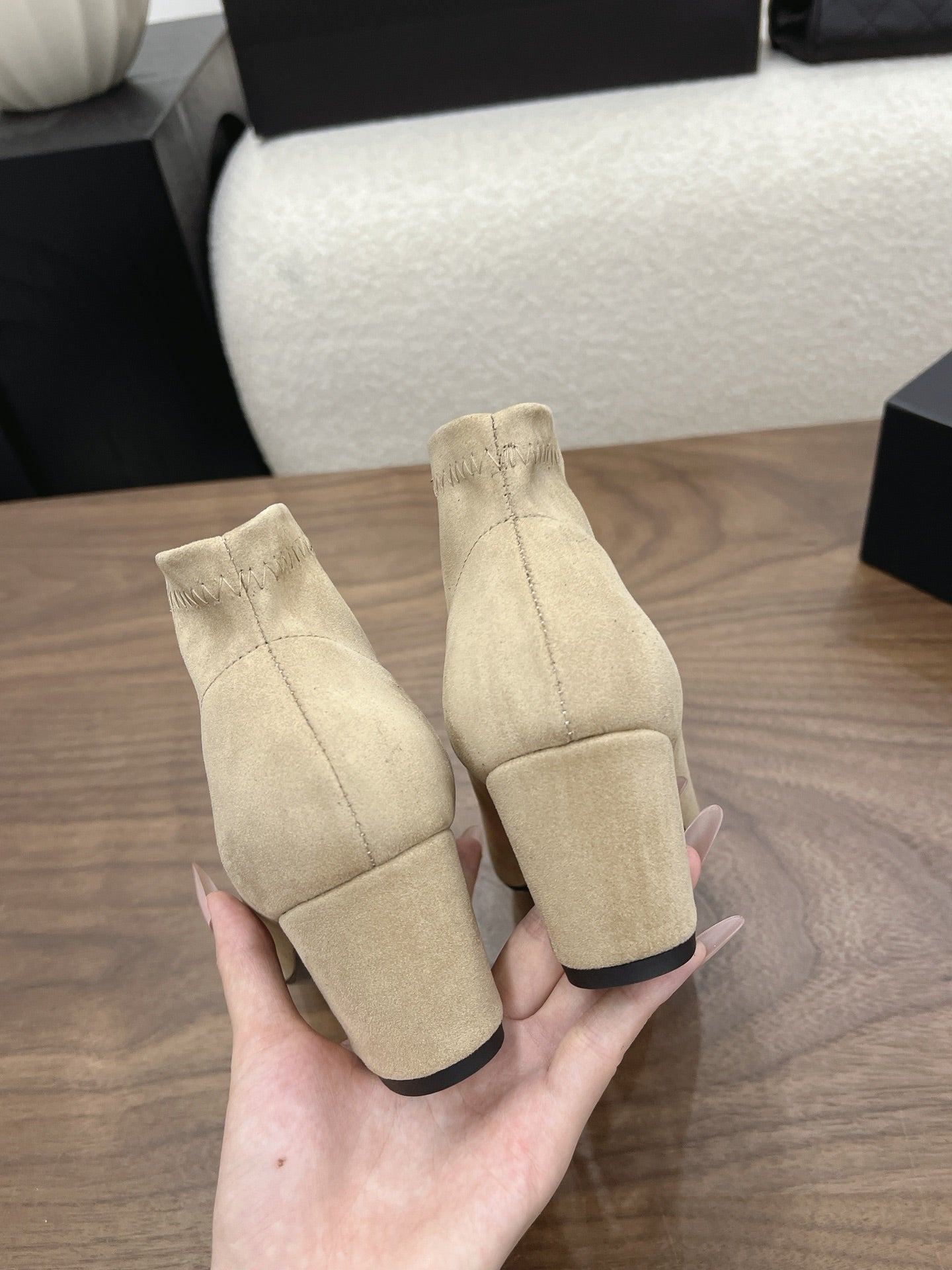 CC 26s Oxford Boots 5.5cm Beige Suede 909939