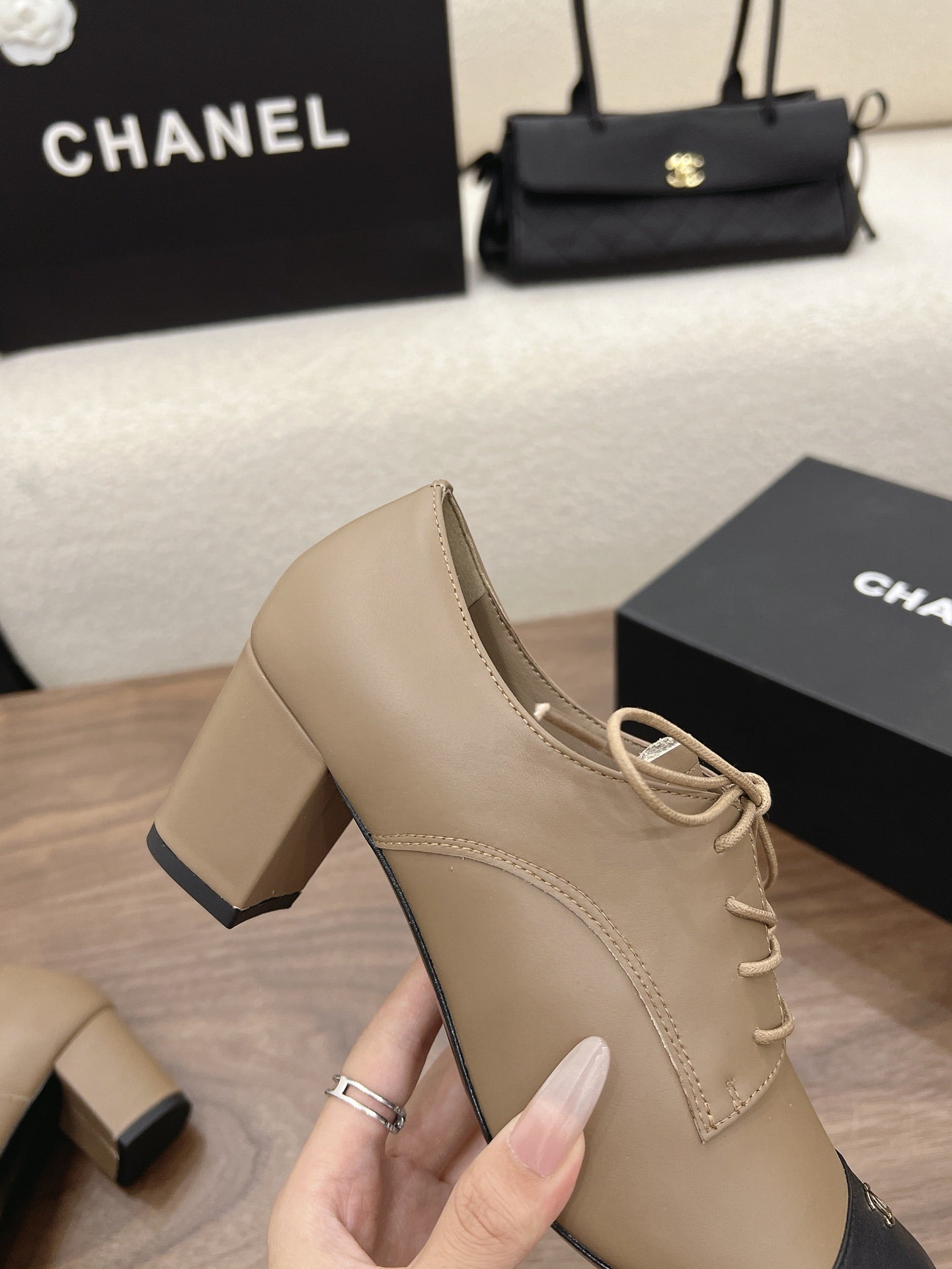 CC 26s Loafer 5cm Black Taupe Leather 910477