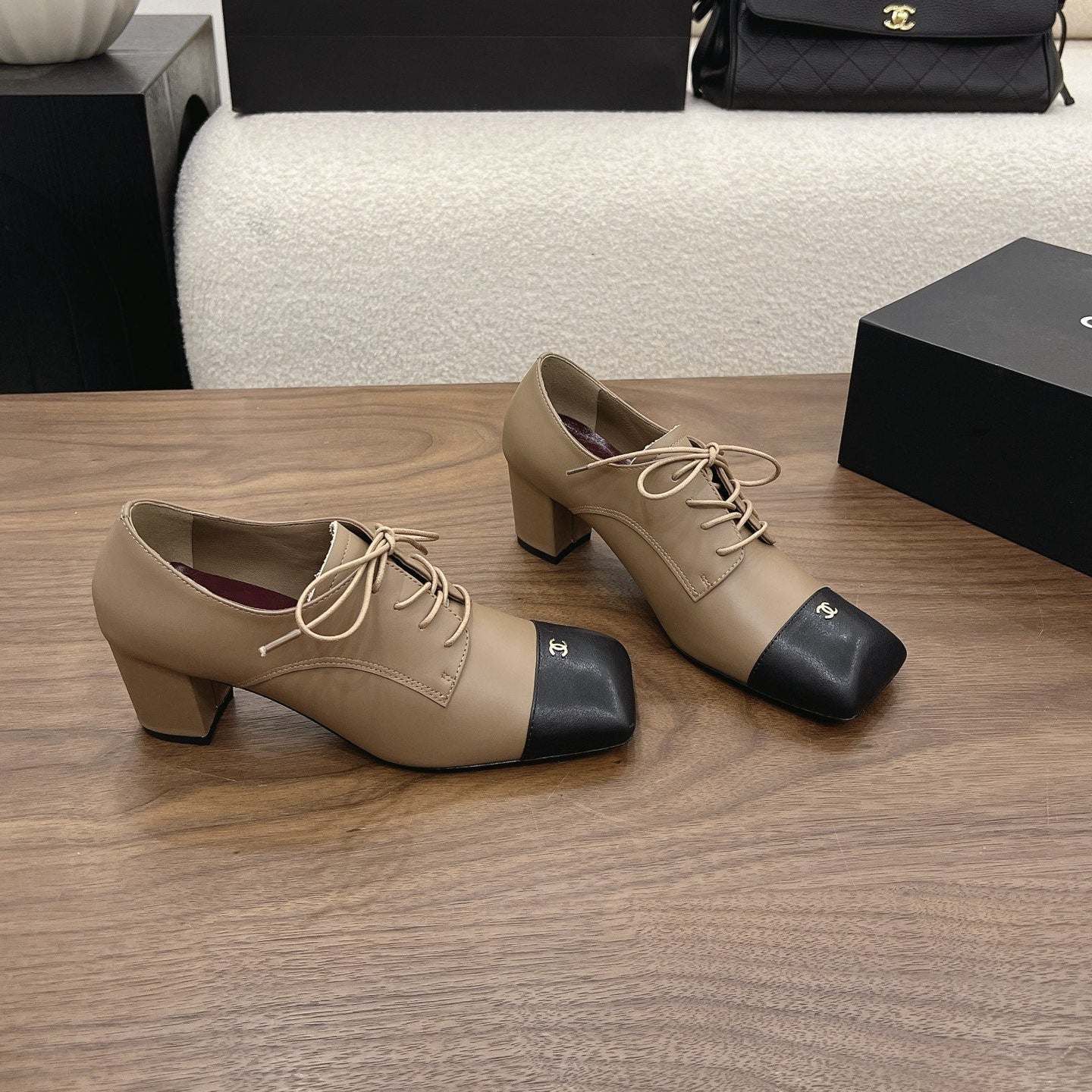 CC 26s Loafer 5cm Black Taupe Leather 910477