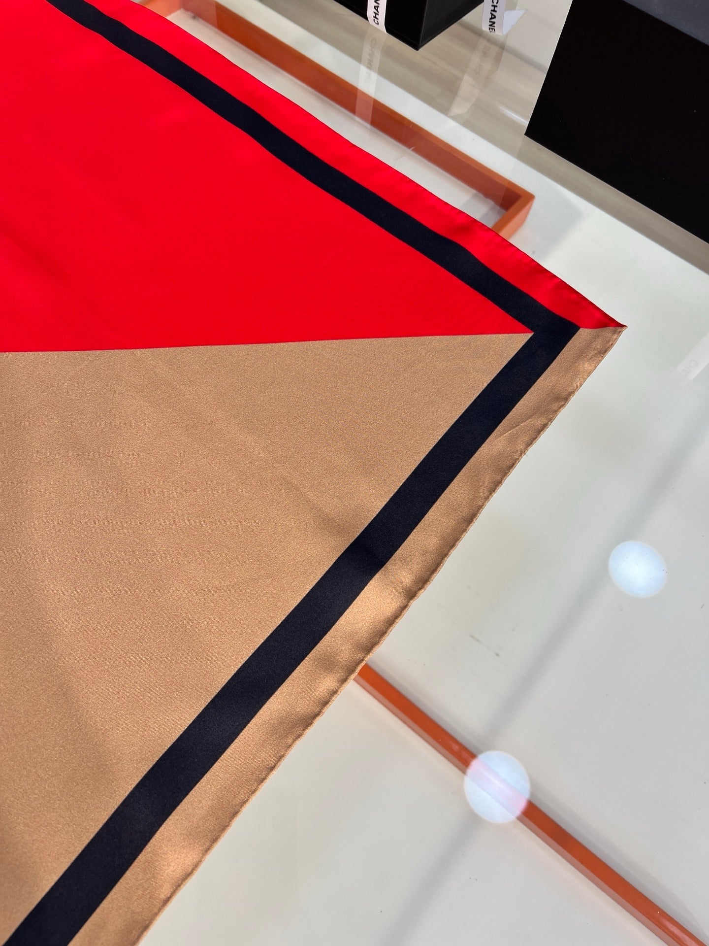 CC Scarf 90x90 Brown Red Silk Twill 204017