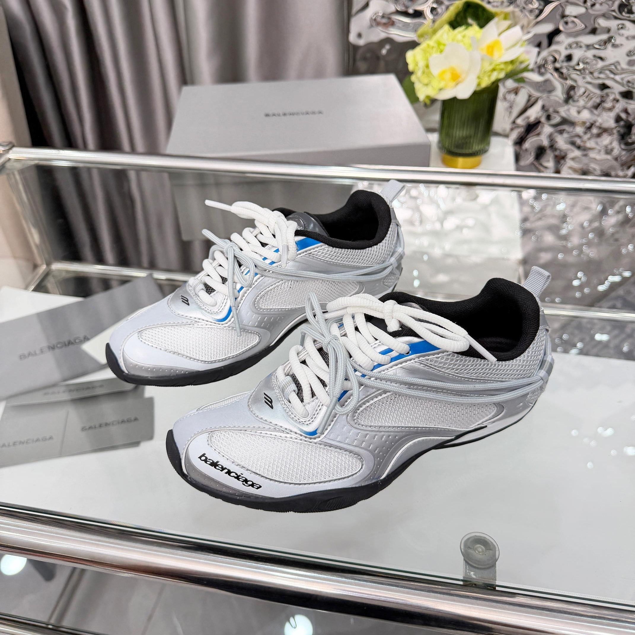 Balenciaga Monday Sneakers White Sliver Mesh TPU 714947
