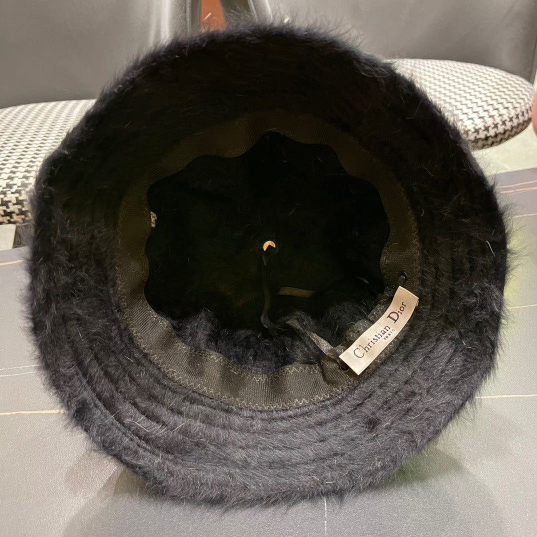 BUCKET HAT IN BLACK MIXED WOOL 416223