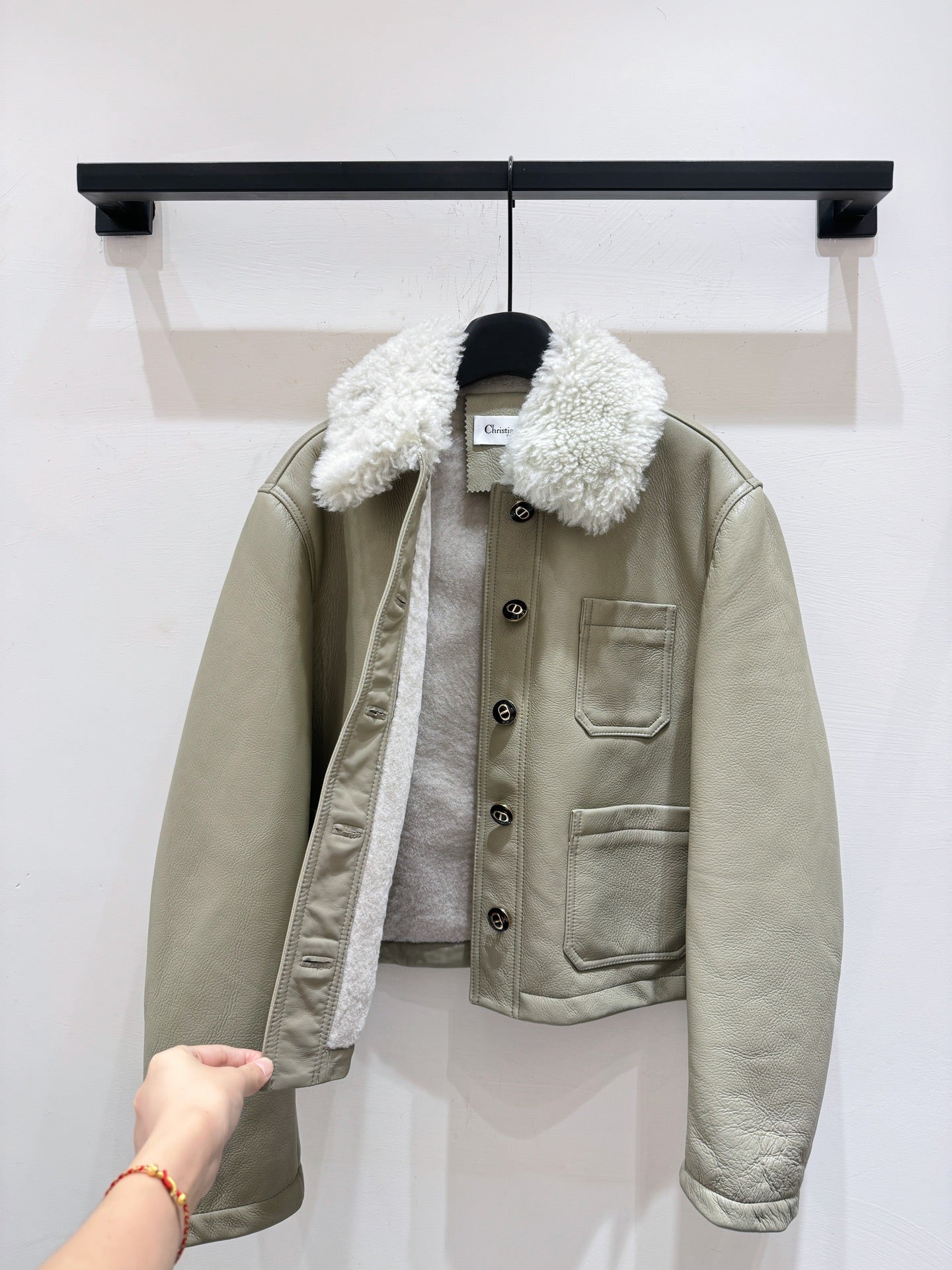 CD 25 Fur Leather Coat Black And Brown Earth