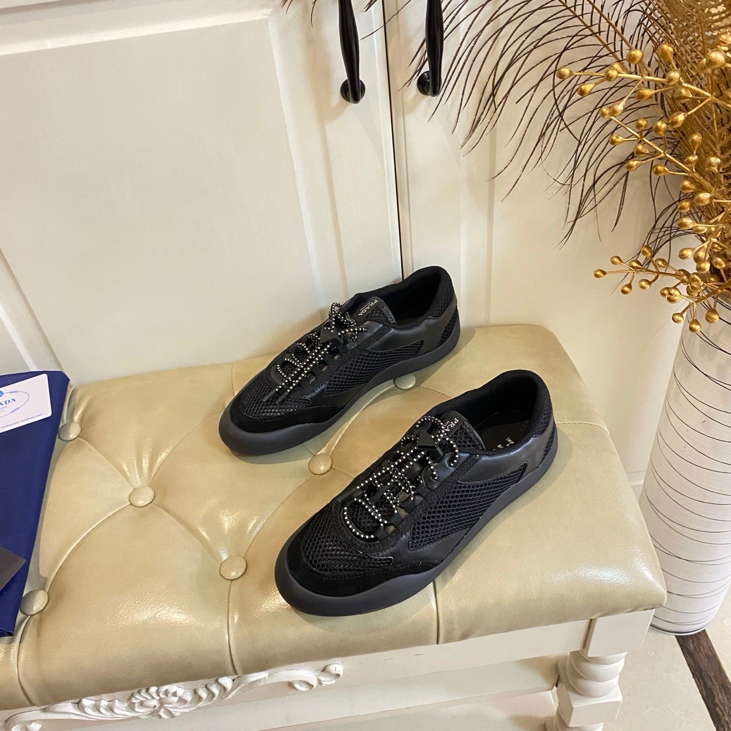 Prada Speedrock Sneaker Black Suede Mesh 687794