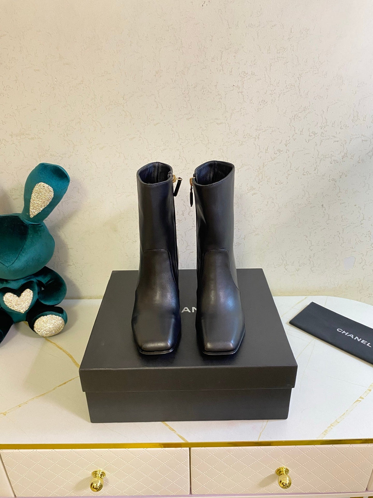 CC 26s High Boots 7.5cm Ankle Boots Black Calfskin 126165
