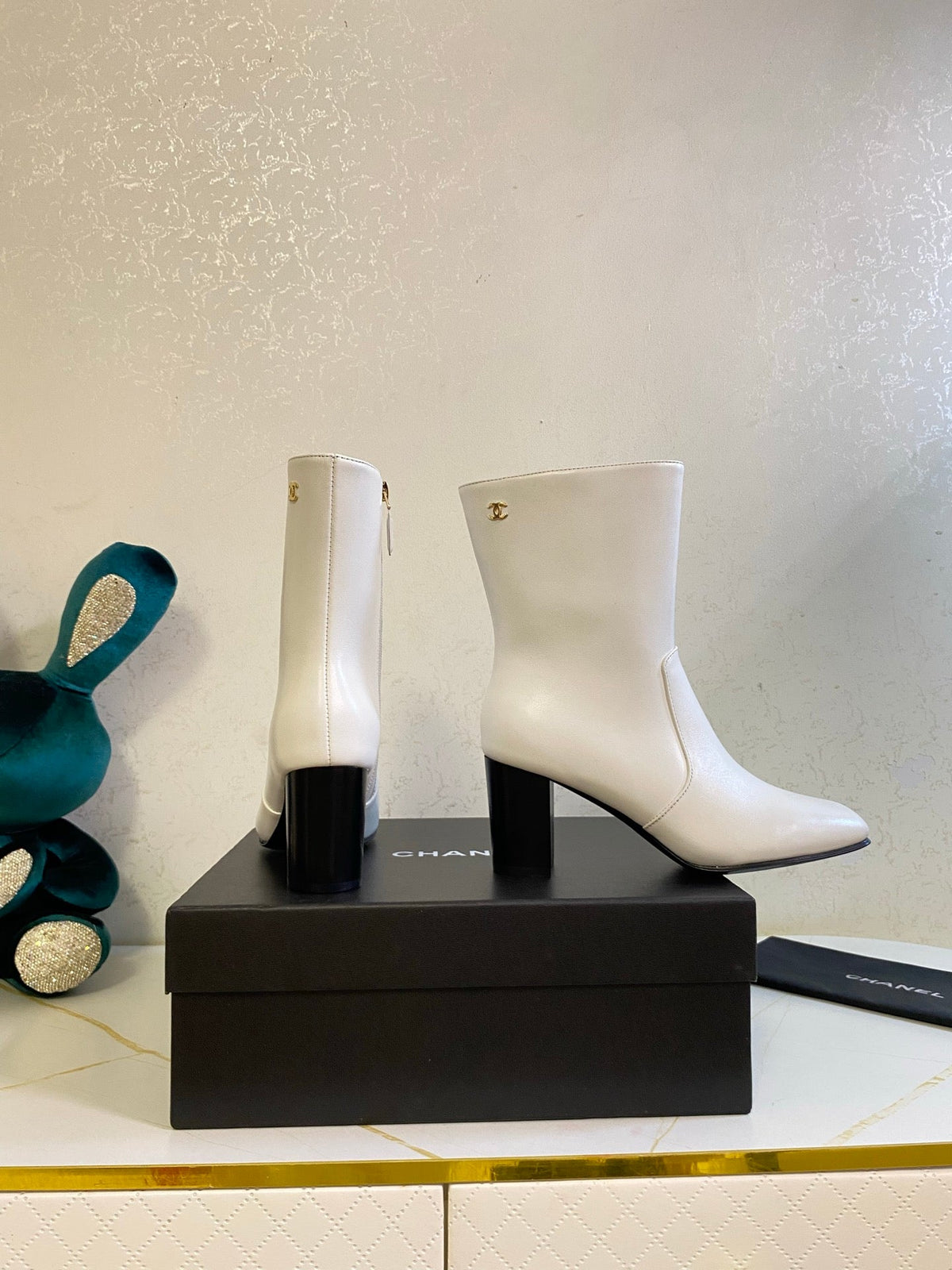 CC 26s High Boots 7.5cm Ankle Boots White Calfskin 126166