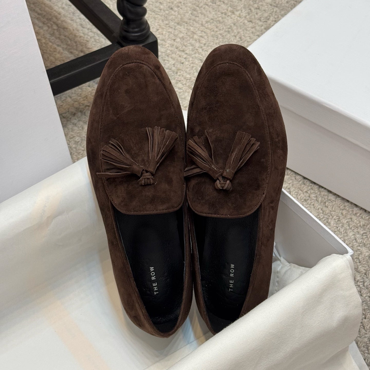 The Row Loafer Dark Brown Suede 290740